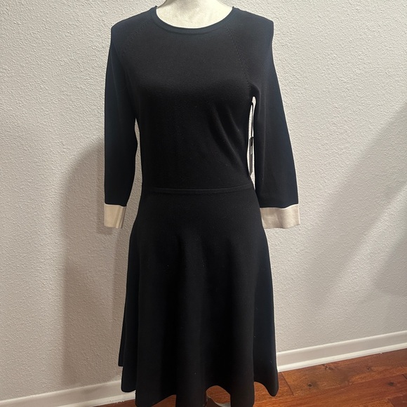 Vince Camuto Black Dress with Cream Accents - Picture 2 of 6
